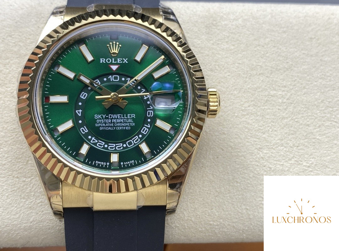 Replica Rolex Sky-Dweller 336238-0004 1:1 Best Version NOOB Factory Green Dial