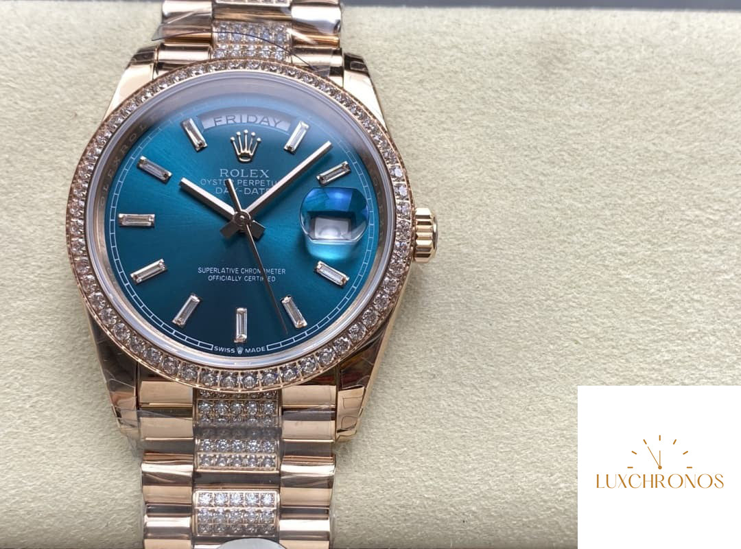 Replica Rolex DayDate m128345rbr-0084 1:1 Best Edition 8+ Factory Teal Dial
