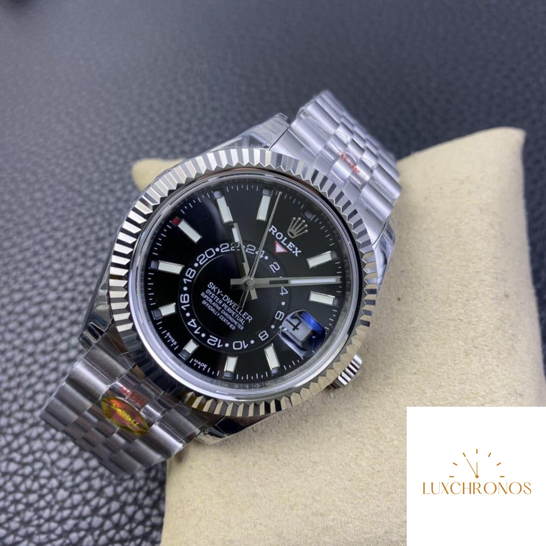 Replica Rolex Sky Dweller M326934-0006 1:1 Best Edition Noob Factory V2 Black Dial