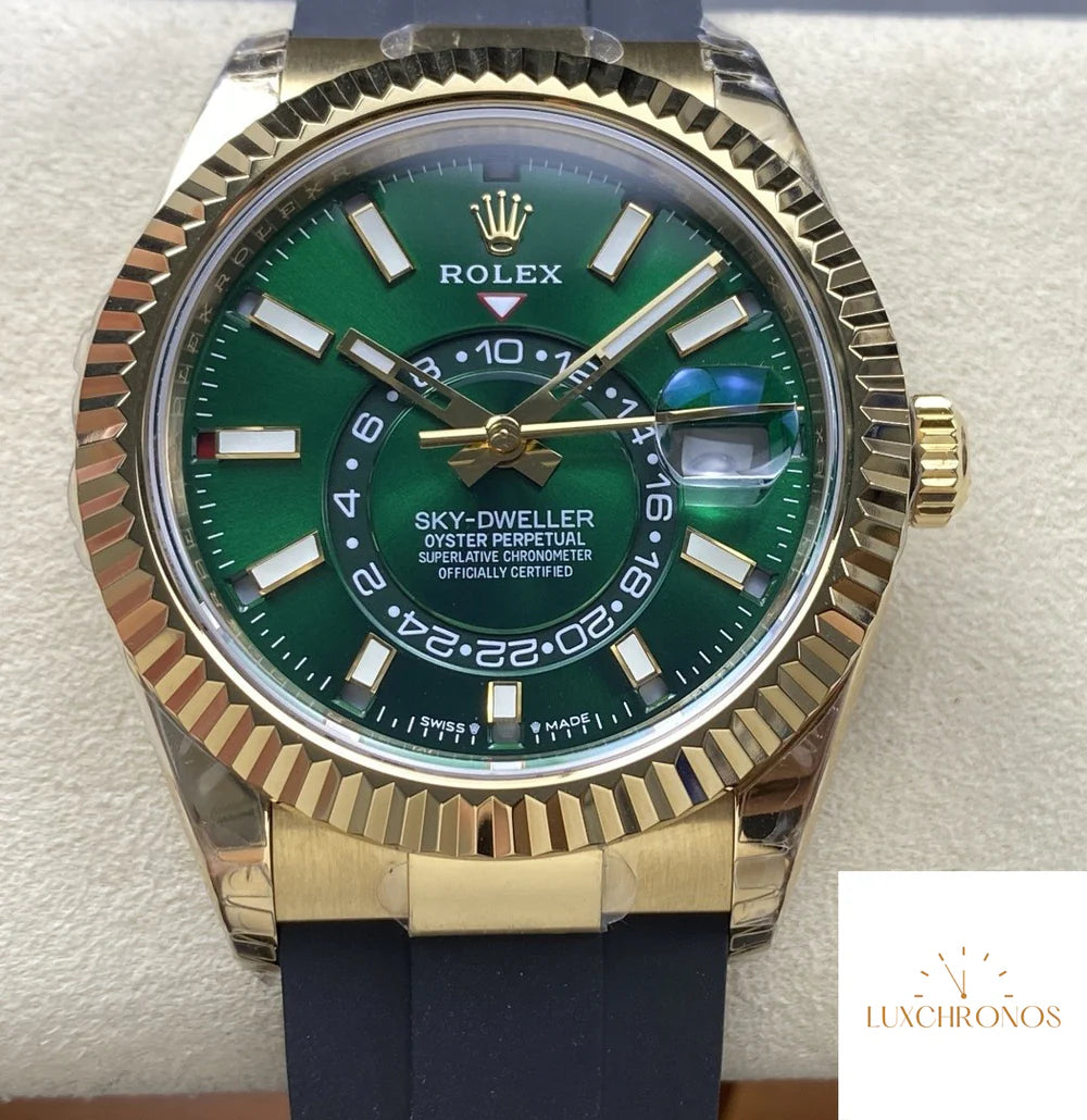 REPLICA ROLEX SKY-DWELLER 336238-0004 11 BEST VERSION NOOB FACTORY GREEN DIAL