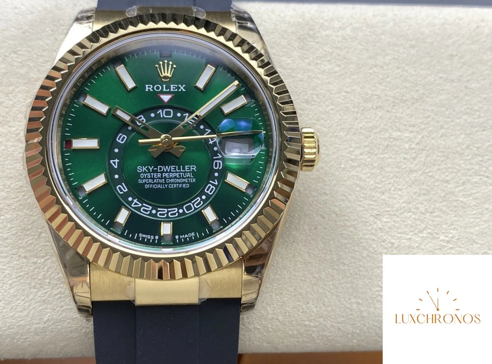 REPLICA ROLEX SKY-DWELLER 336238-0004 11 BEST VERSION NOOB FACTORY GREEN DIAL