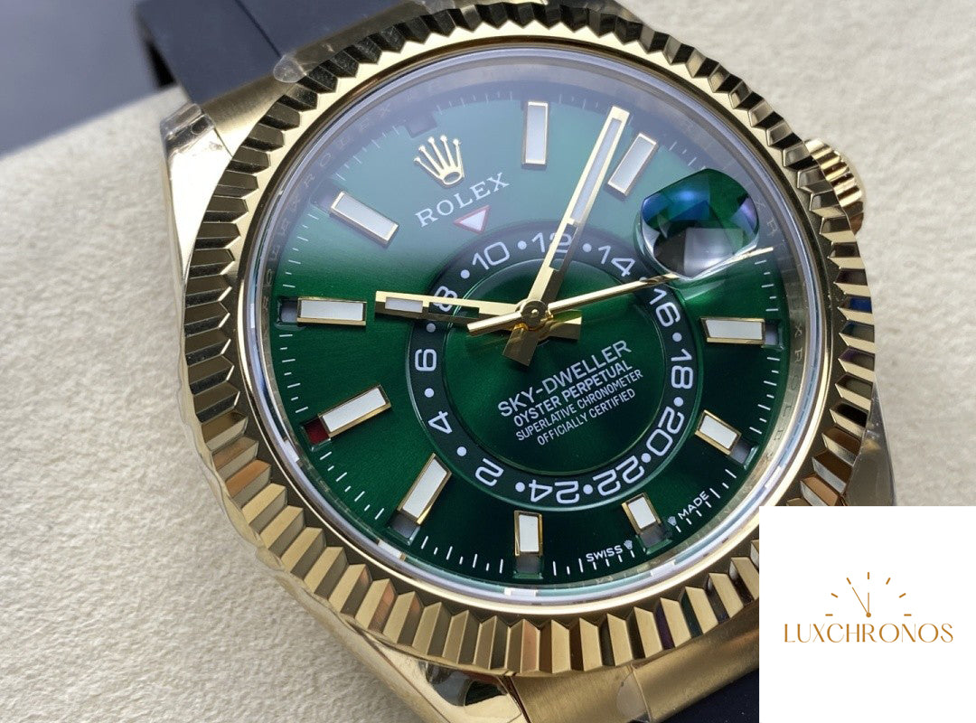 Replica Rolex Sky-Dweller 336238-0004 1:1 Best Version NOOB Factory Green Dial