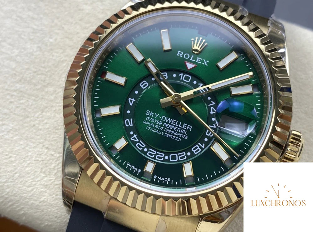 REPLICA ROLEX SKY-DWELLER 336238-0004 11 BEST VERSION NOOB FACTORY GREEN DIAL