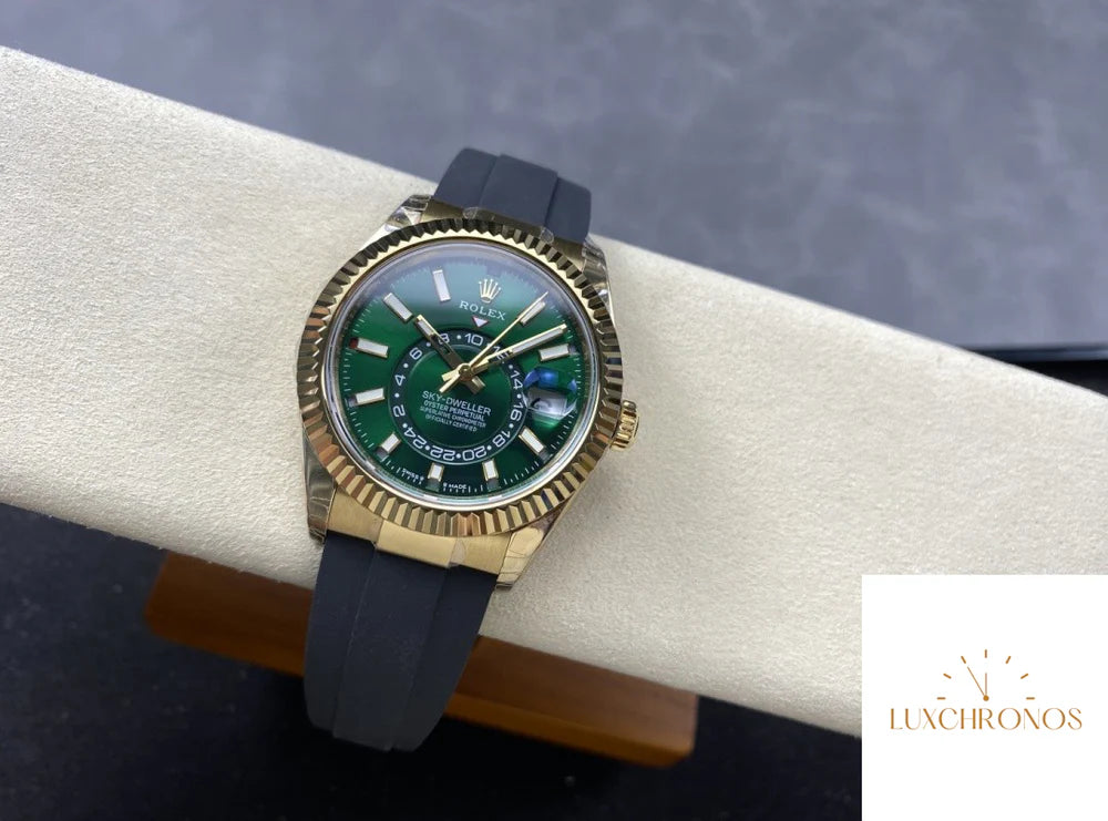 REPLICA ROLEX SKY-DWELLER 336238-0004 11 BEST VERSION NOOB FACTORY GREEN DIAL