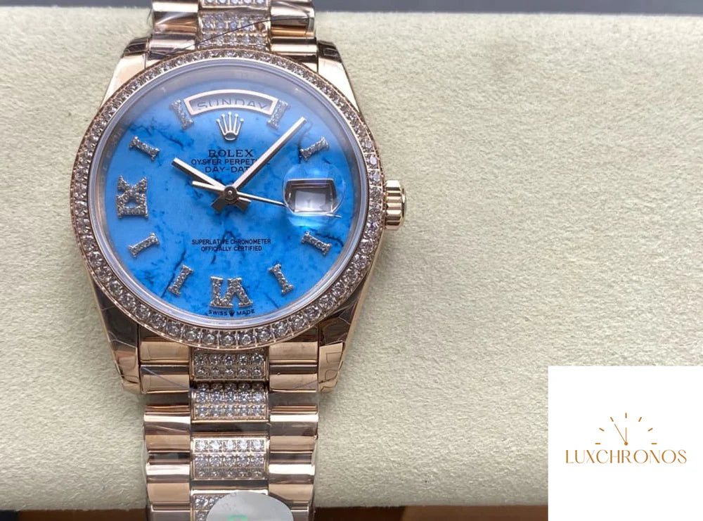 REPLICA ROLEX DAYDATE M128345RBR-0065 11 BEST EDITION 8+ FACTORY BLUE DIAL