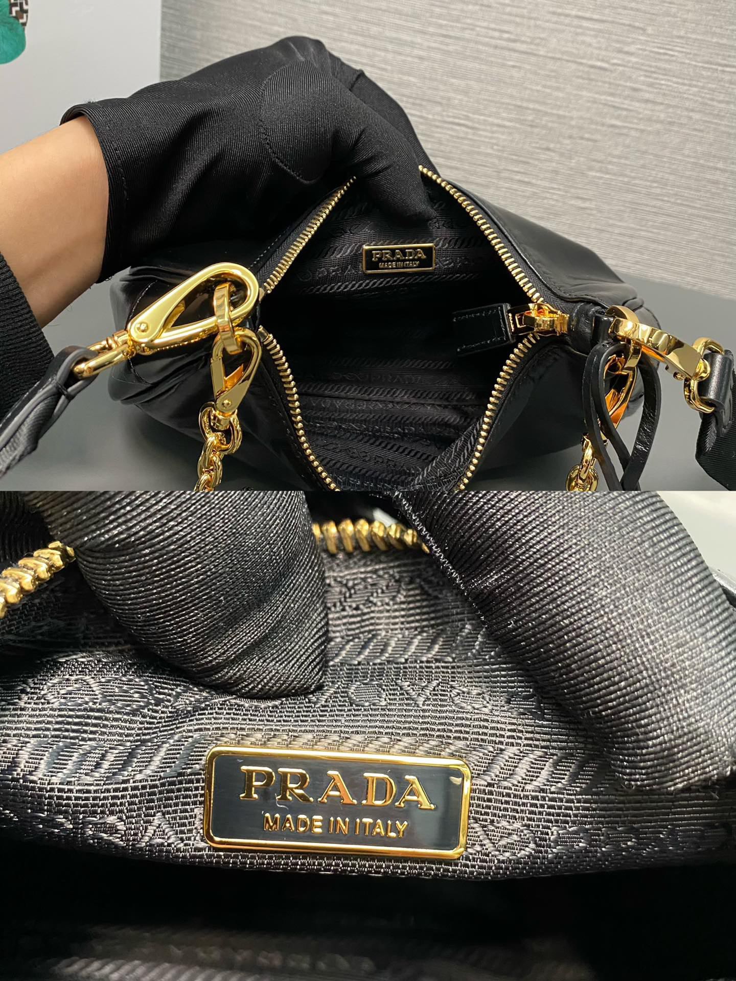 PRADA 1BH204 Shiny black