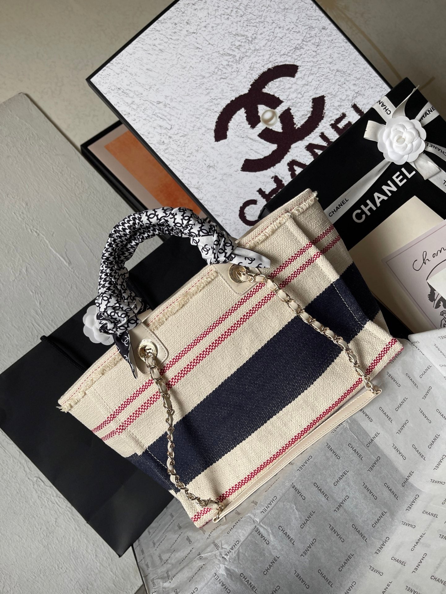 Chanel Classic Bag 3257# apricot blue