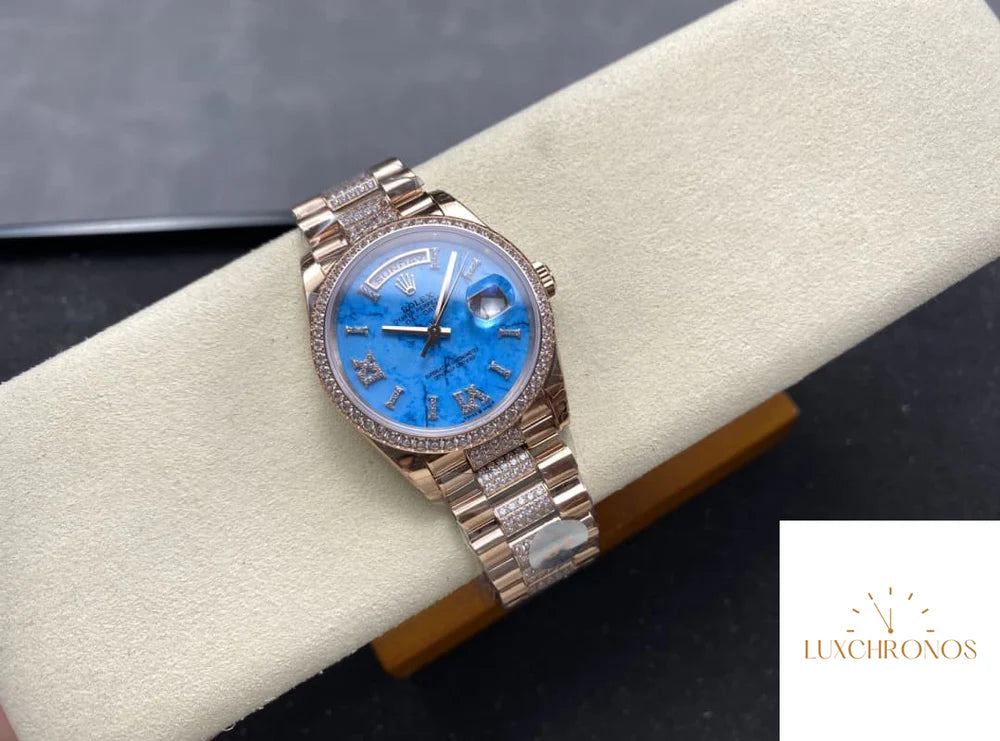REPLICA ROLEX DAYDATE M128345RBR-0065 11 BEST EDITION 8+ FACTORY BLUE DIAL
