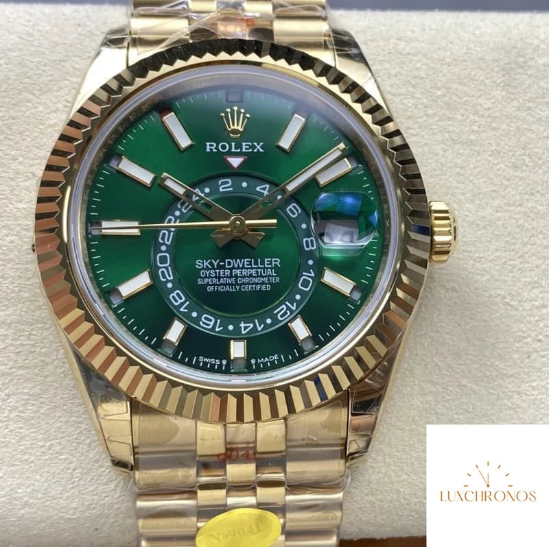 REPLICA ROLEX SKY-DWELLER 336938-0007 11 BEST VERSION NOOB FACTORY GOLD STRAP