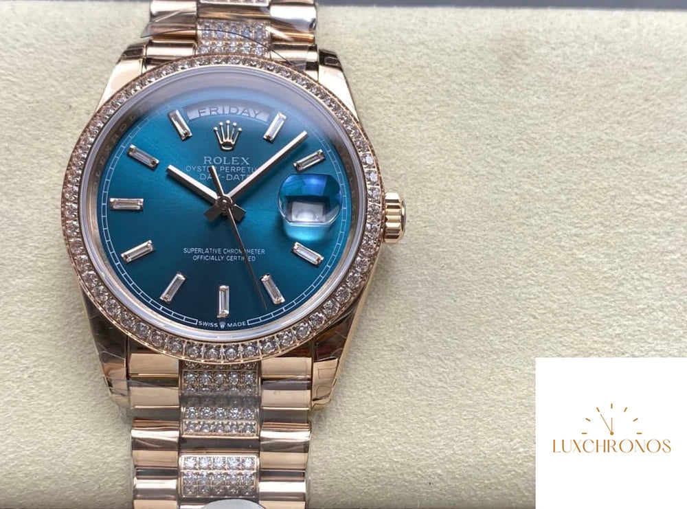 REPLICA ROLEX DAYDATE M128345RBR-0084 11 BEST EDITION 8+ FACTORY TEAL DIAL