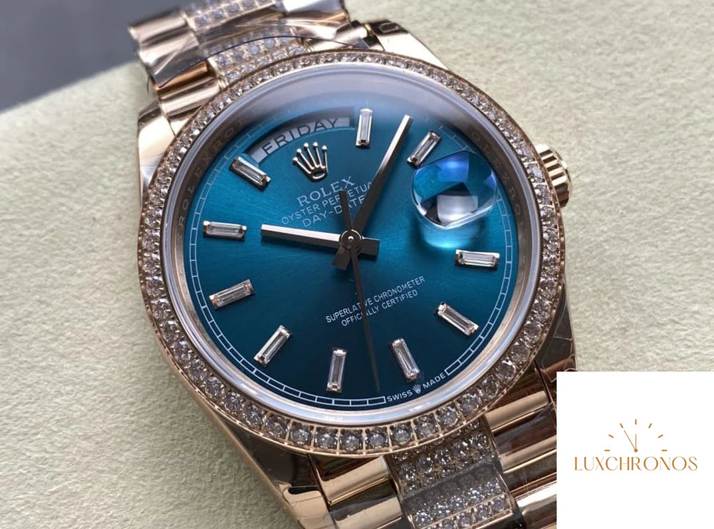 REPLICA ROLEX DAYDATE M128345RBR-0084 11 BEST EDITION 8+ FACTORY TEAL DIAL