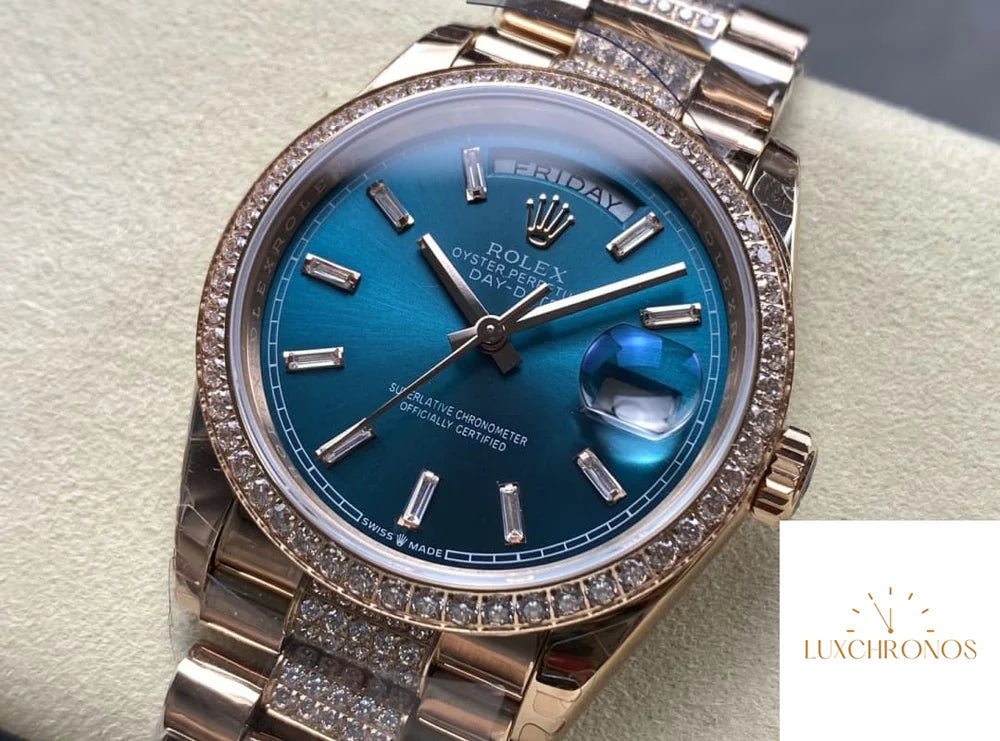 REPLICA ROLEX DAYDATE M128345RBR-0084 11 BEST EDITION 8+ FACTORY TEAL DIAL