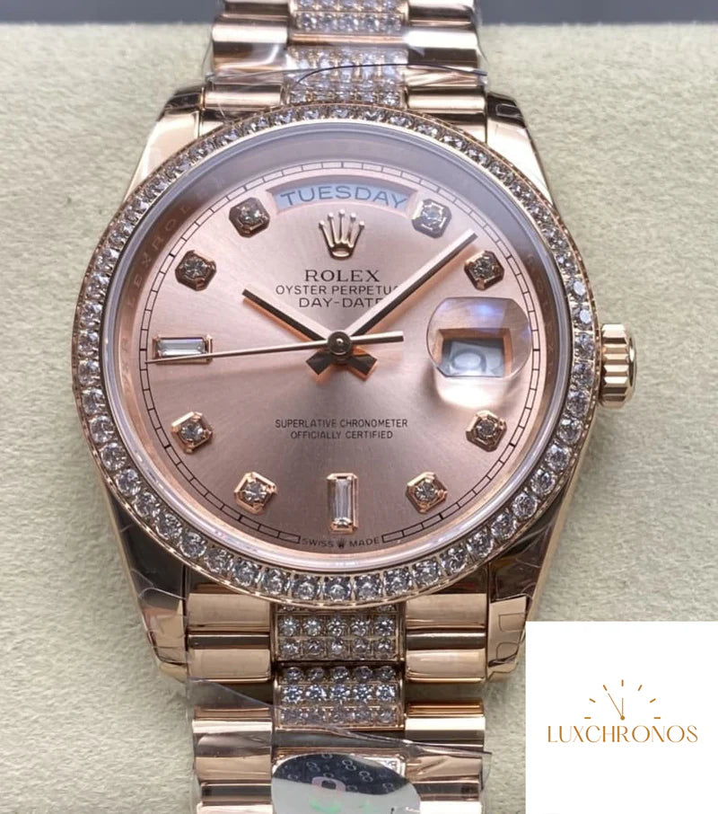 REPLICA ROLEX DAYDATE M128345RBR-0020 11 BEST EDITION 8+ FACTORY ROSE GOLD