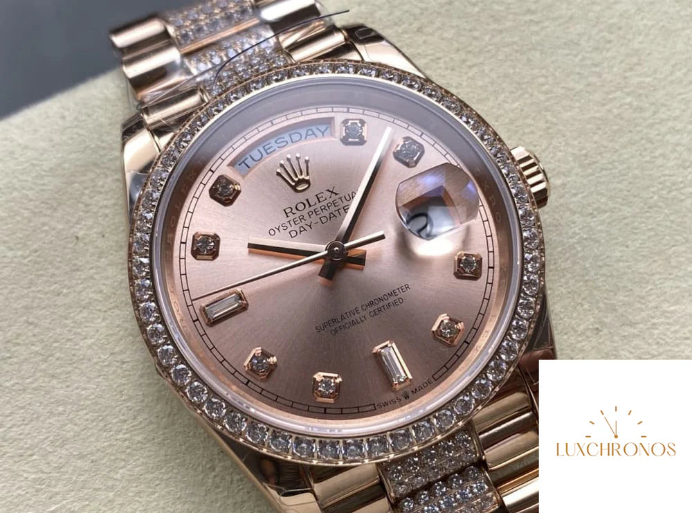 REPLICA ROLEX DAYDATE M128345RBR-0020 11 BEST EDITION 8+ FACTORY ROSE GOLD