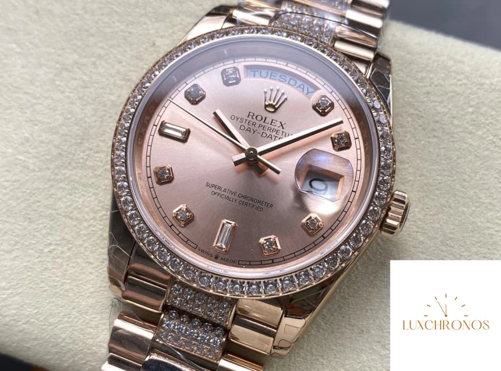 REPLICA ROLEX DAYDATE M128345RBR-0020 11 BEST EDITION 8+ FACTORY ROSE GOLD