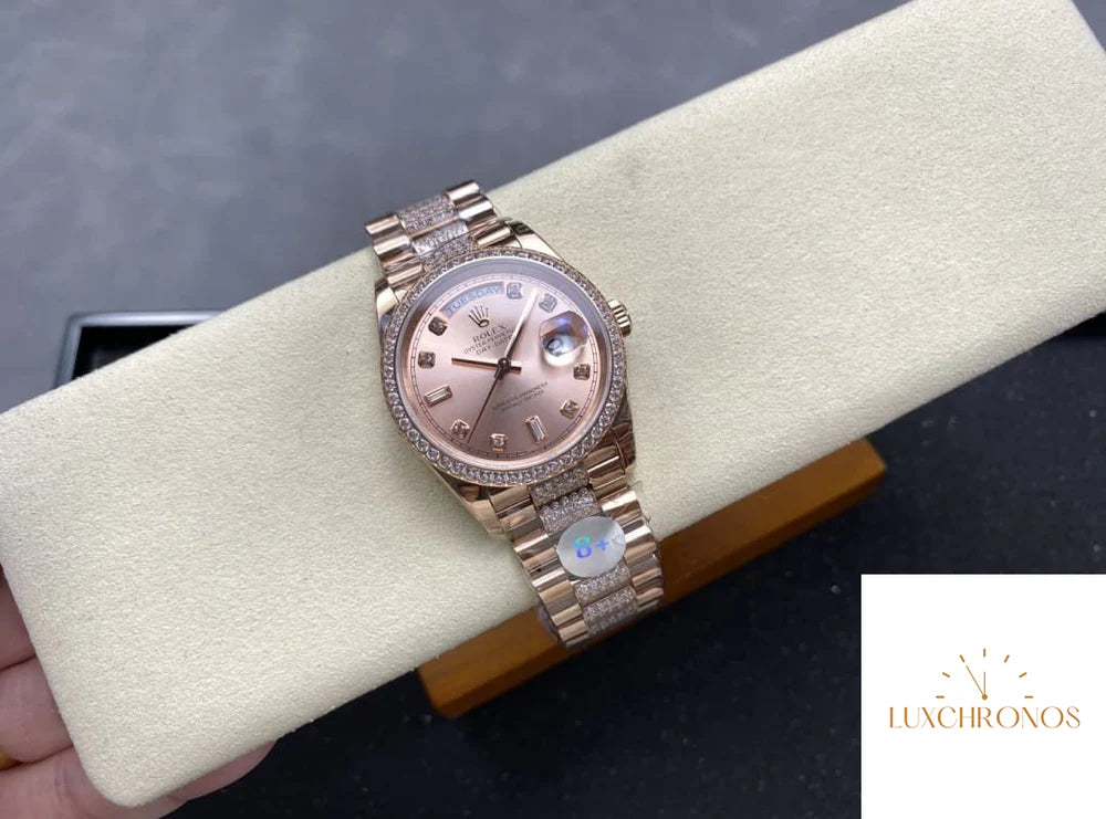 REPLICA ROLEX DAYDATE M128345RBR-0020 11 BEST EDITION 8+ FACTORY ROSE GOLD