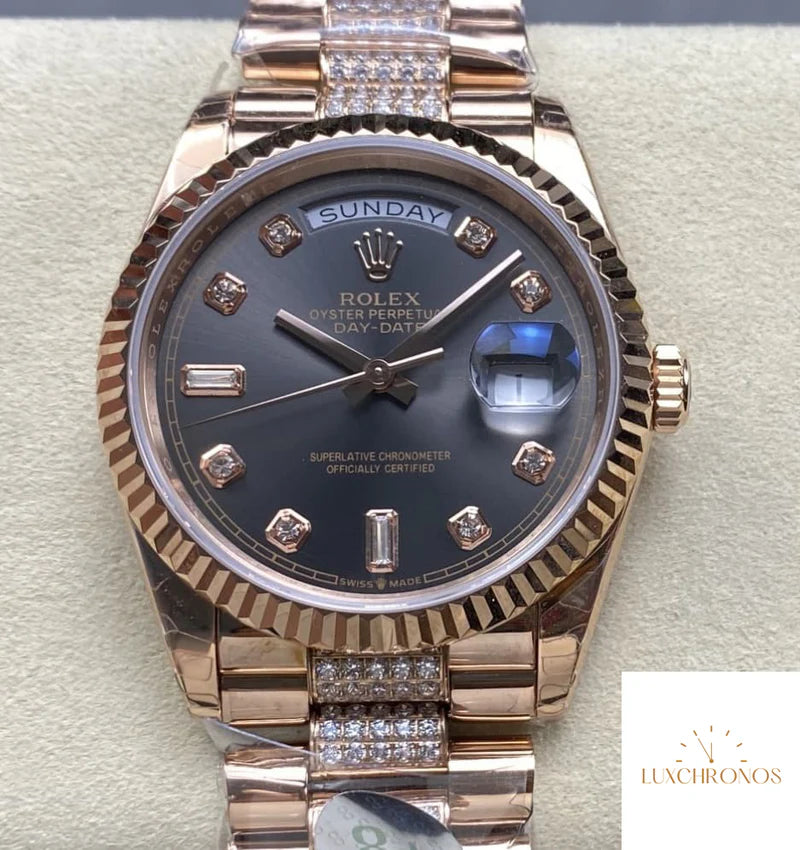 REPLICA ROLEX DAYDATE M128235-0051 11 BEST EDITION 8+ FACTORY GREY DIAL