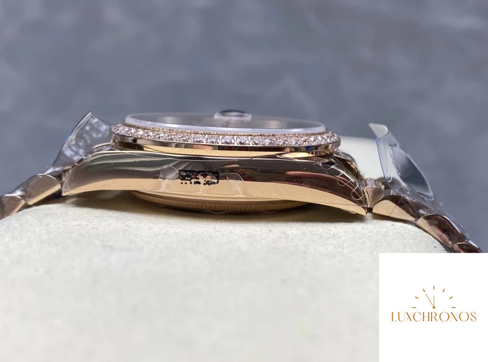 REPLICA ROLEX DAYDATE M128345RBR-0041 11 BEST EDITION 8+ FACTORY DIAMOND STRAP