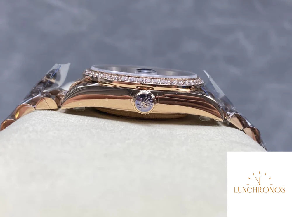 REPLICA ROLEX DAYDATE M128345RBR-0041 11 BEST EDITION 8+ FACTORY DIAMOND STRAP