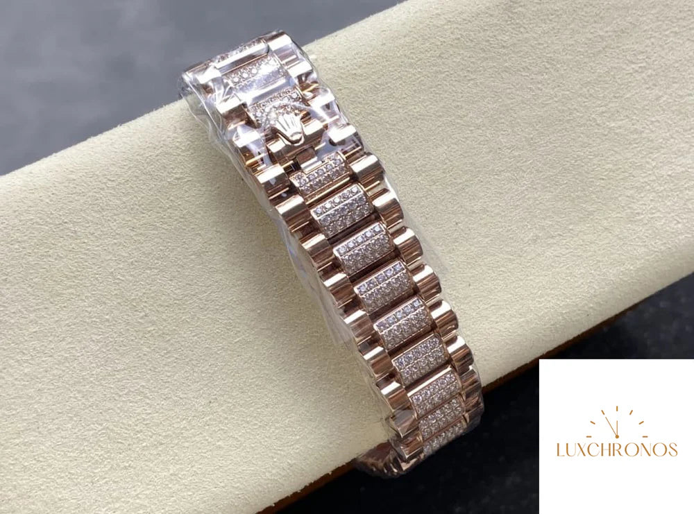 REPLICA ROLEX DAYDATE M128345RBR-0041 11 BEST EDITION 8+ FACTORY DIAMOND STRAP
