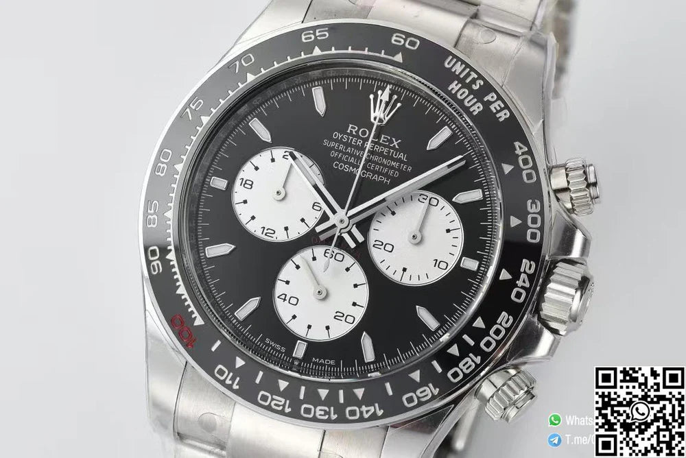 CLEAN FACTORY DAYTONA LE MANS M126529-0001 BLACK DIAL WHITE CHRONO SUB-DIAL WITH LUMINOS HOUS MARKERS 4132 MOVEMENT