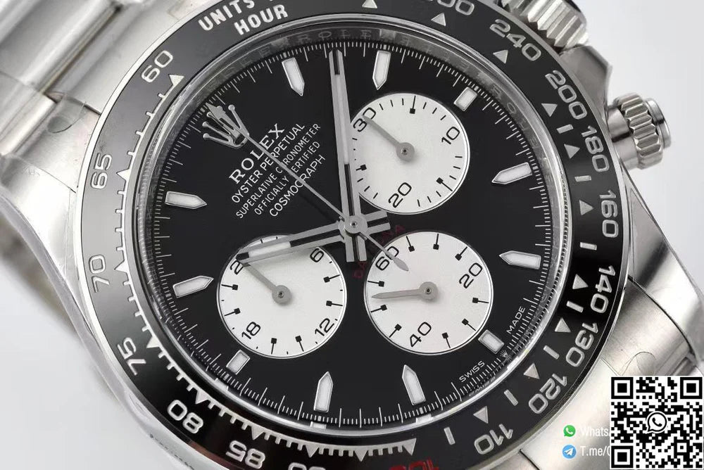 CLEAN FACTORY DAYTONA LE MANS M126529-0001 BLACK DIAL WHITE CHRONO SUB-DIAL WITH LUMINOS HOUS MARKERS 4132 MOVEMENT