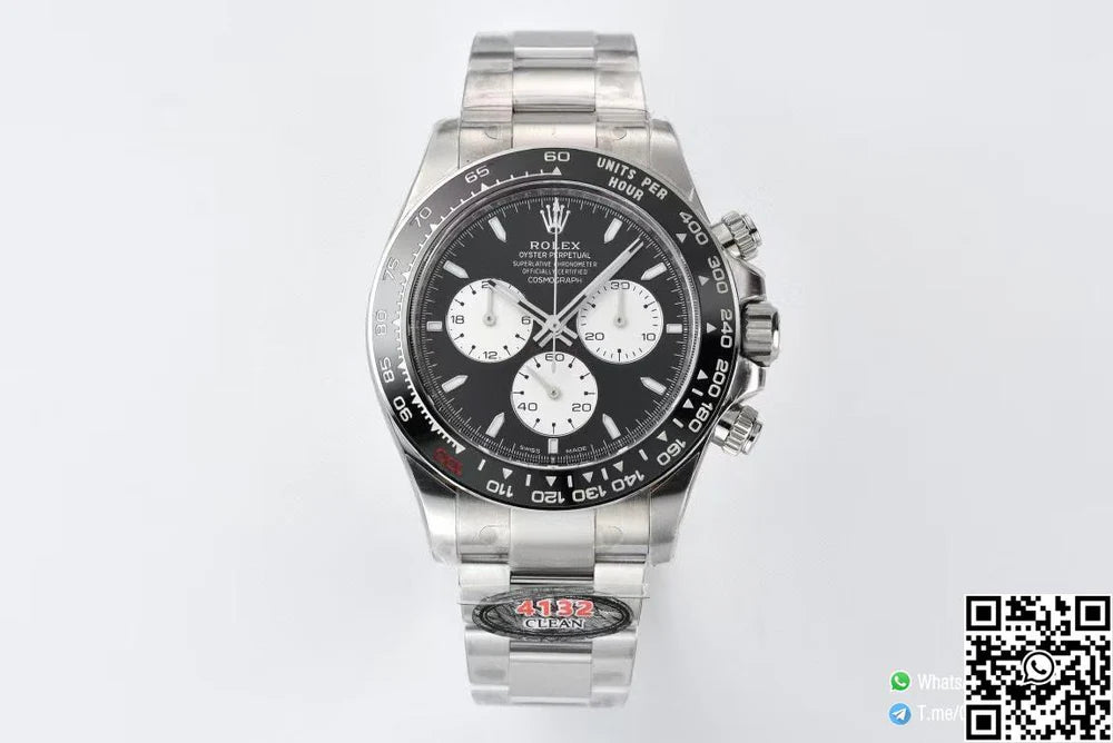 CLEAN FACTORY DAYTONA LE MANS M126529-0001 BLACK DIAL WHITE CHRONO SUB-DIAL WITH LUMINOS HOUS MARKERS 4132 MOVEMENT